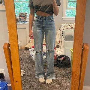 ZARA wide leg high rise jeans size 4 brand new!